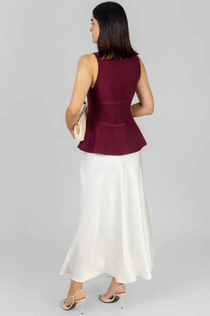 BLUSA VINO CON LAZOS