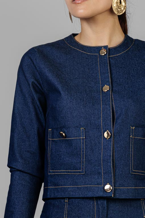 CONJUNTO SACO MEZCLILLA INDIGO