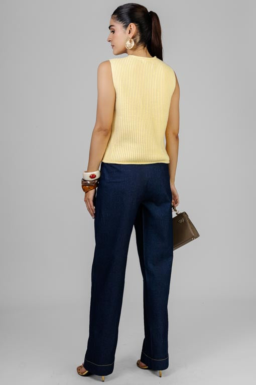 CHALECO TEJIDO AMARILLO