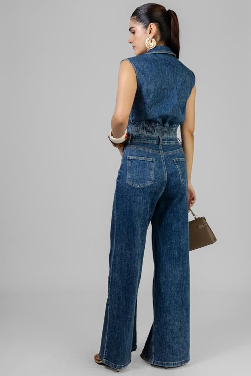 CONJUNTO DENIM CHALECO CORTO