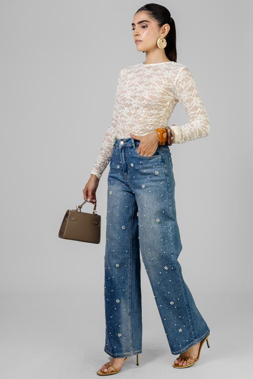 PANTALON PERLAS Y CRISTALES