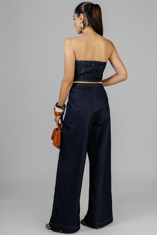PALAZZO STRAPLESS DENIM