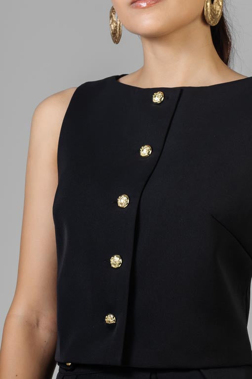 CONJUNTO BLUSA Y FALDA NEGRO