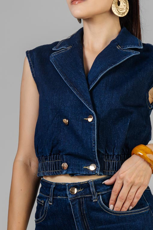 CONJUNTO DENIM CHALECO CORTO