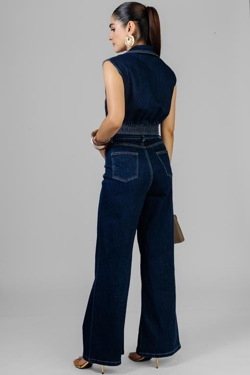 CONJUNTO DENIM CHALECO CORTO