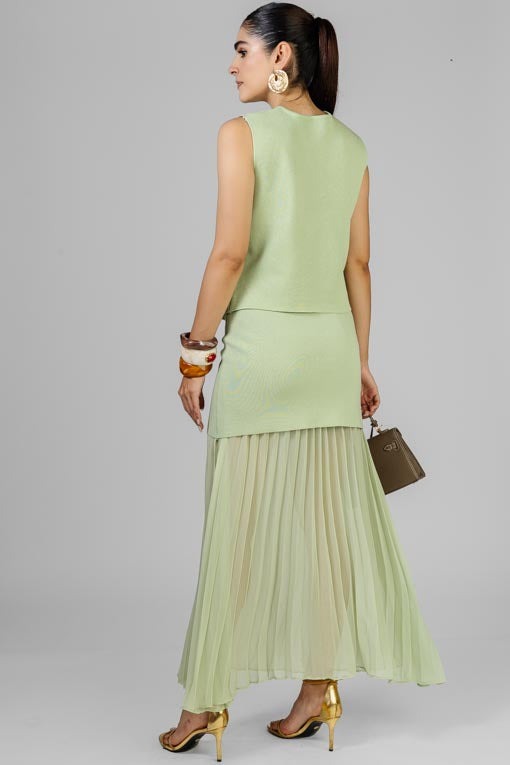 CONJUNTO TEJIDO FALDA PLISES