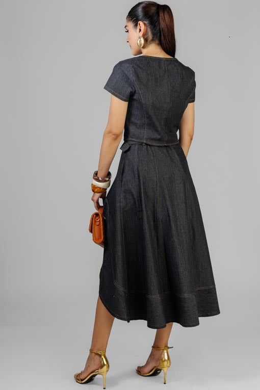 CONJUNTO DENIM FALDA ABERTURA