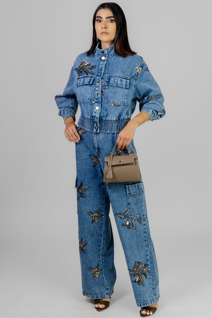 CONJUNTO DENIM CON PEDRERÍA
