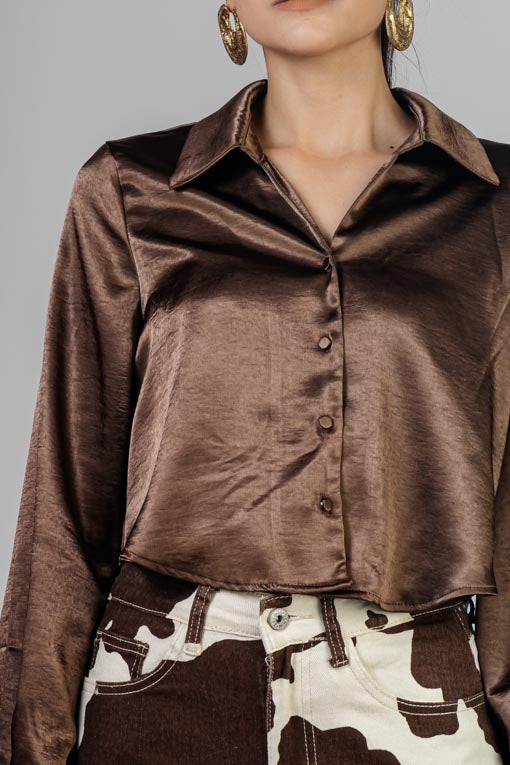 CAMISA SATIN CORTA