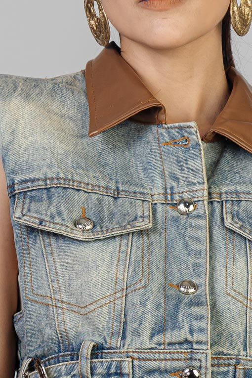 CHALECO DENIM HEBILLAS
