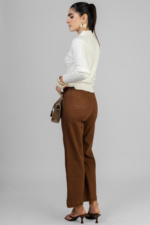 PANTALON DENIM MARRON