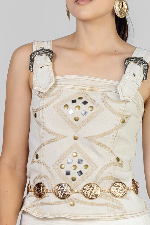 BLUSA HEBILLAS PLATA