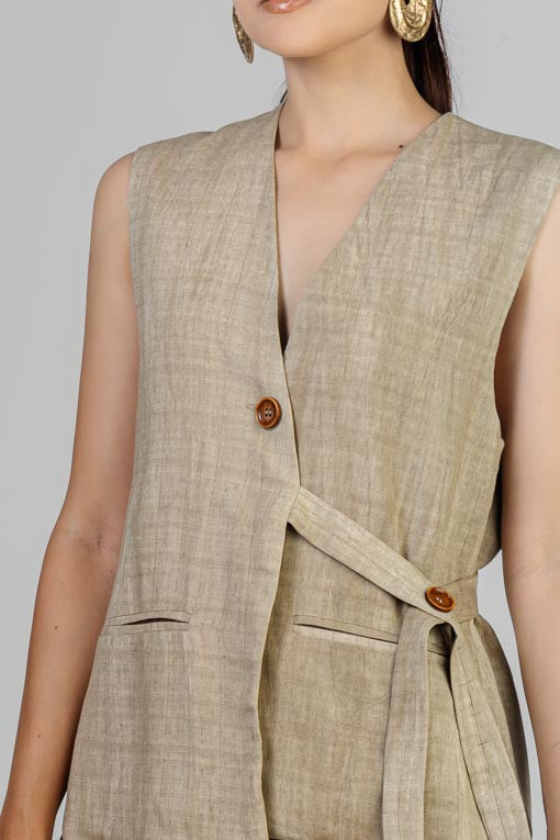 CONJUNTO CHALECO LINO