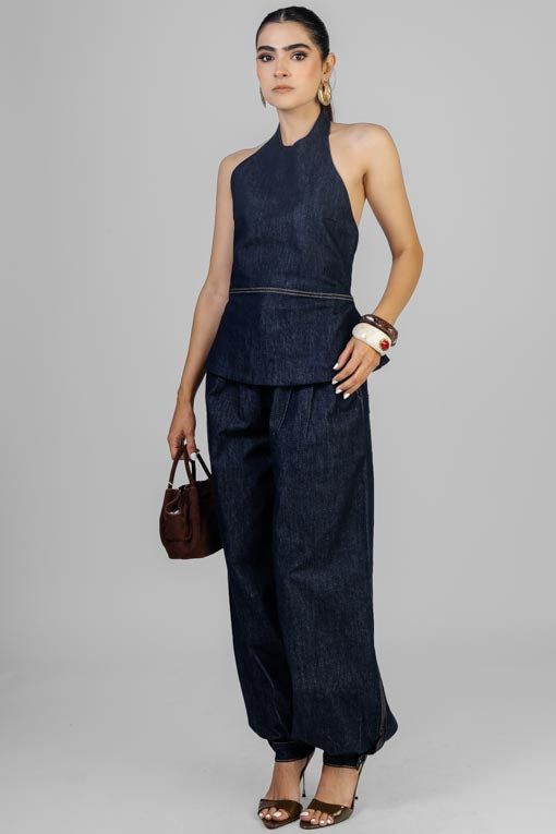 CONJUNTO DENIM BLUSA HALTER