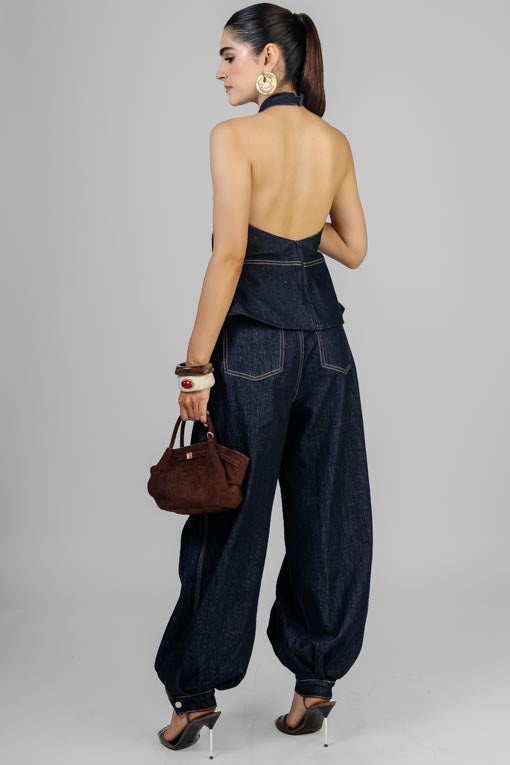 CONJUNTO DENIM BLUSA HALTER