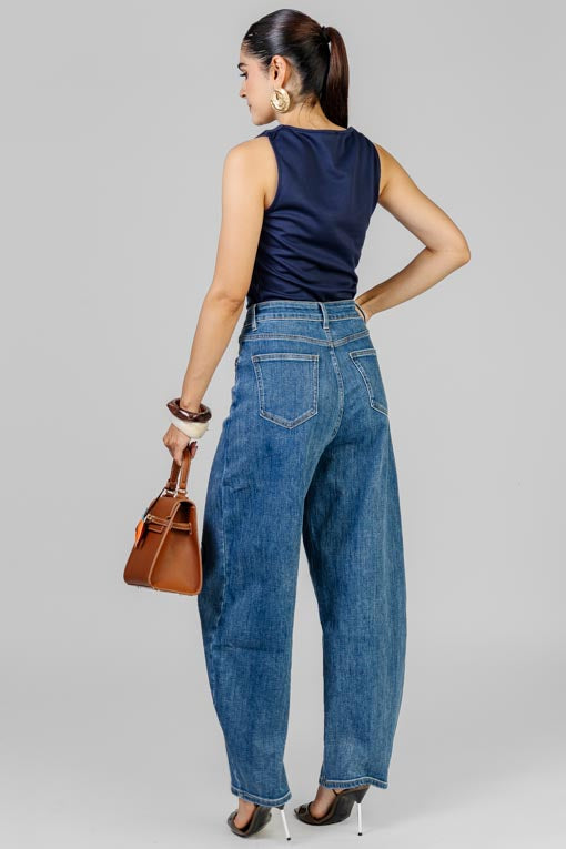 PANTALON DENIM LOGO AZUL