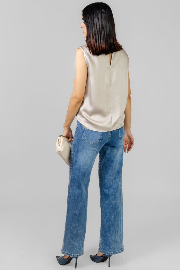 BLUSA SATINADA DRAPEADA