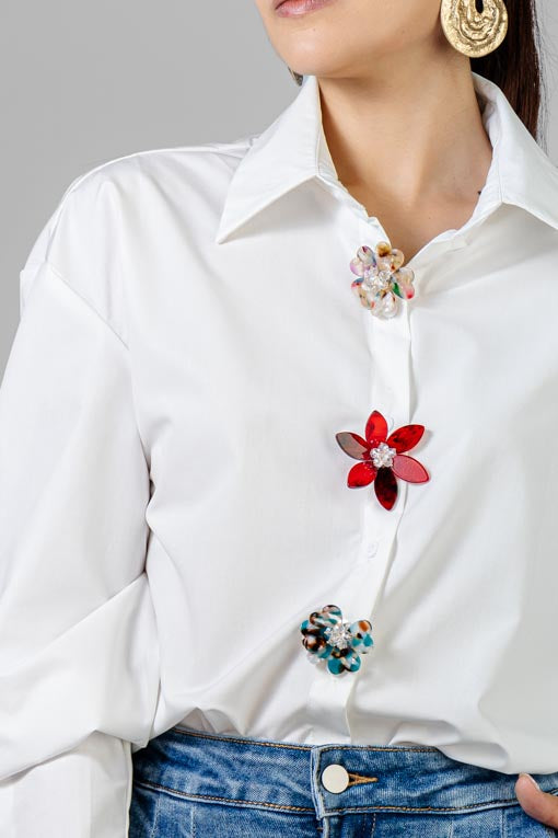 CAMISA BOTONES FLOR