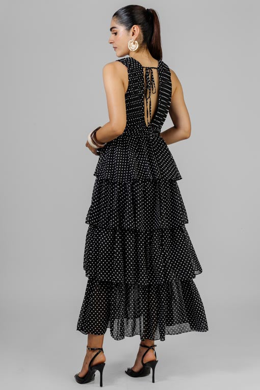 VESTIDO POLKA NEGRO