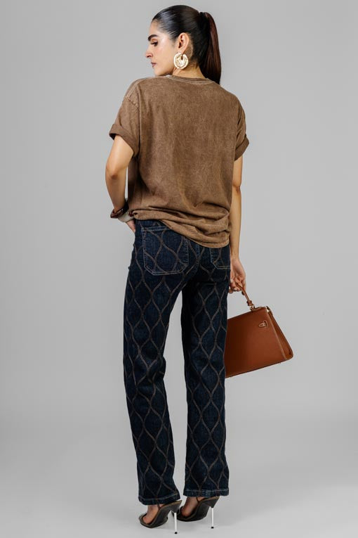 PANTALON PESPUNTES EN ROMBO