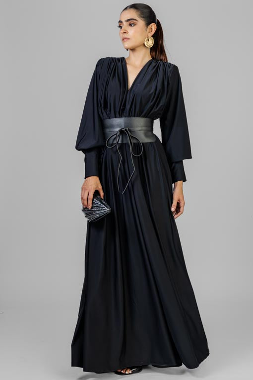 VESTIDO DRAPEADO NEGRO