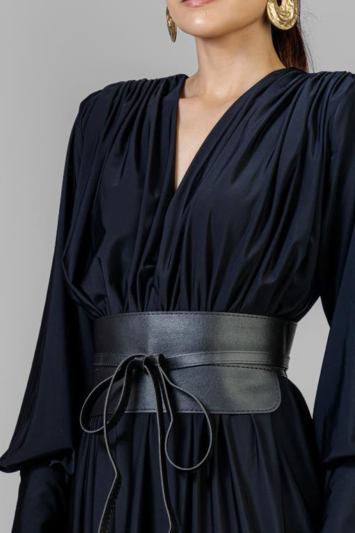 VESTIDO DRAPEADO NEGRO