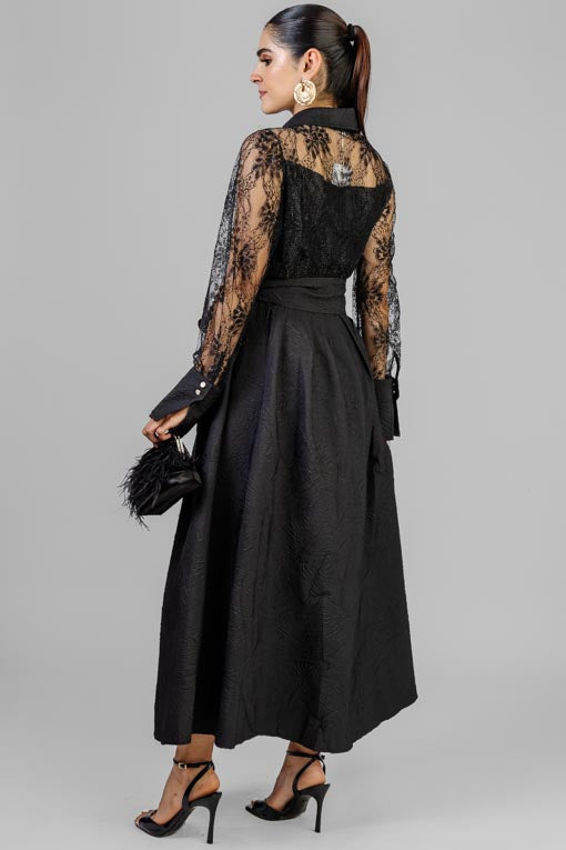 VESTIDO ENCAJE CON PERLAS