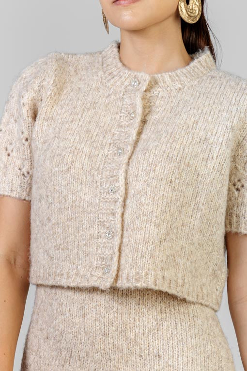VESTIDO Y BLUSA TEJIDO BEIGE