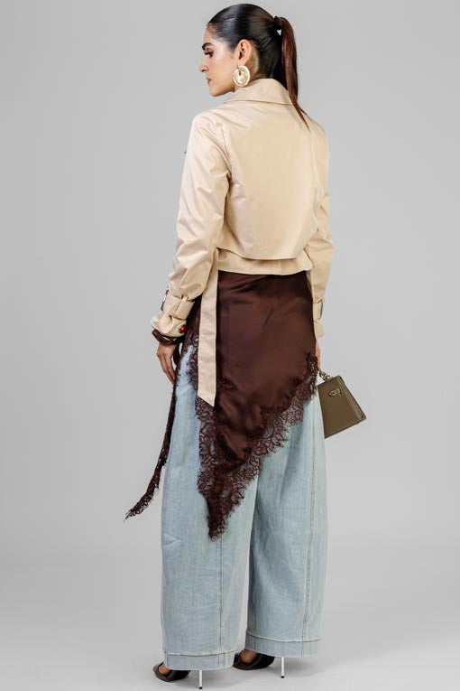 GABARDINA CORTA BEIGE