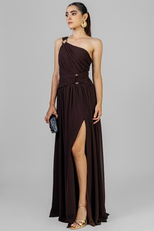VESTIDO ASIMETRICO HEBILLA