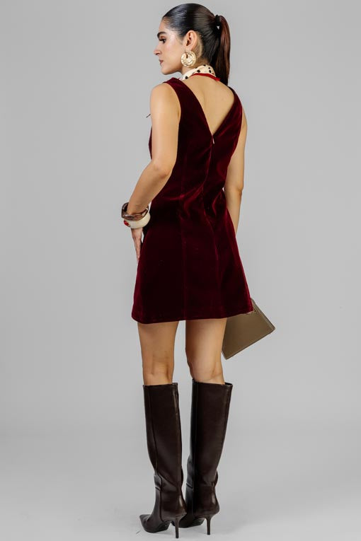 VESTIDO VELVET BURGUNDY
