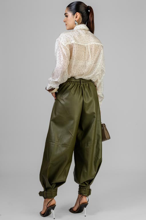 PANTALON VERDE VINIPIEL