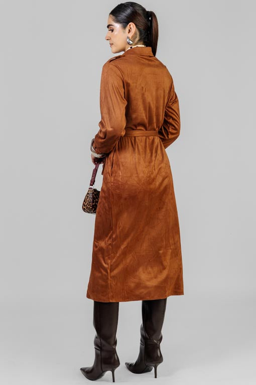 VESTIDO GAMUZA CAMISERO