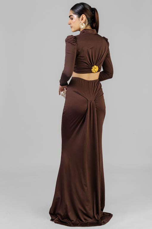 CONJUNTO TOP BROCHE DORADO