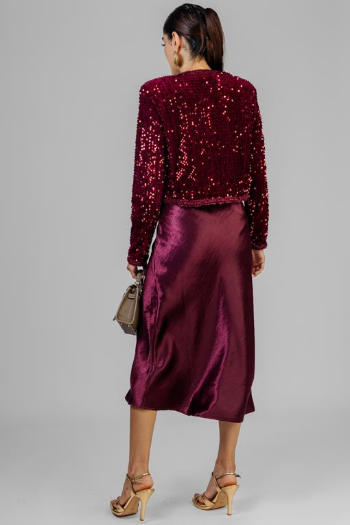 CHAQUETA LENTEJUELA BURGUNDY