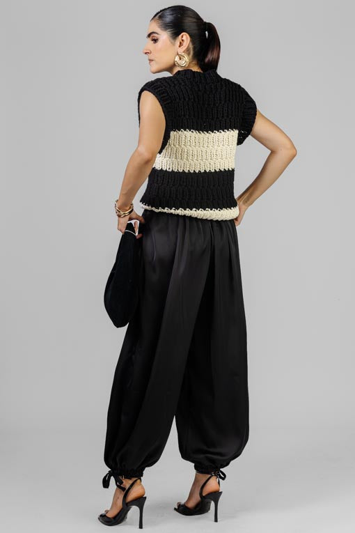 CHALECO TEJIDO BICOLOR