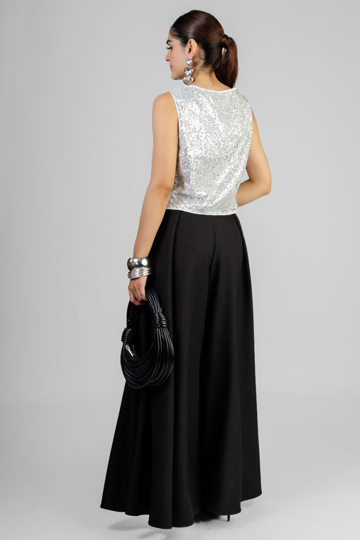 BLUSA LENTEJUELA PLATA