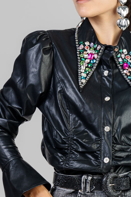 CAMISA VINIPIEL NEGRO