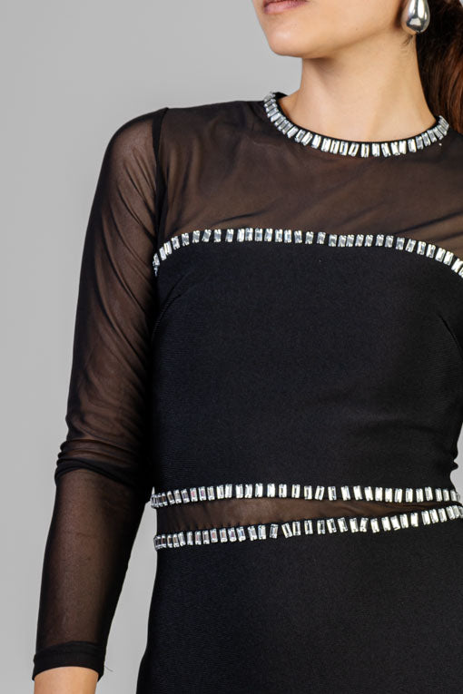 VESTIDO BANDAGE CON GEMAS