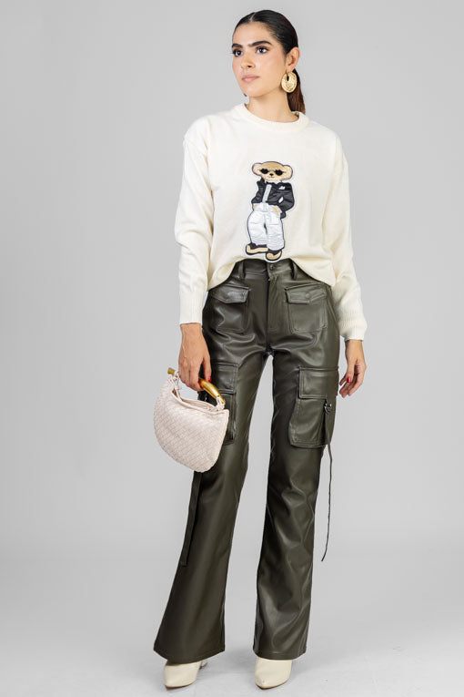 PANTALON VINIPIEL VERDE