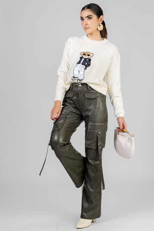 PANTALON VINIPIEL VERDE