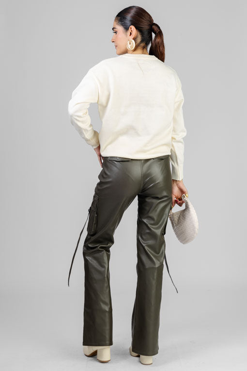 PANTALON VINIPIEL VERDE