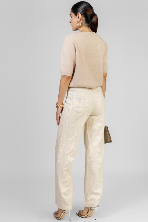 PANTALON IVORY CROC