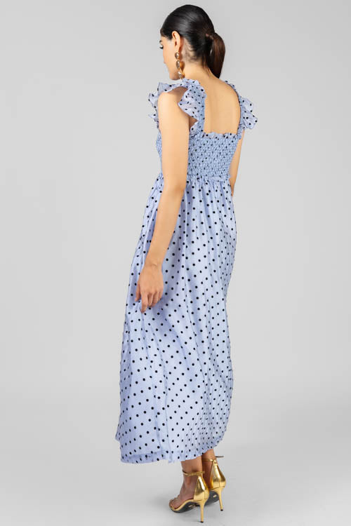 VESTIDO AZUL LUNARES