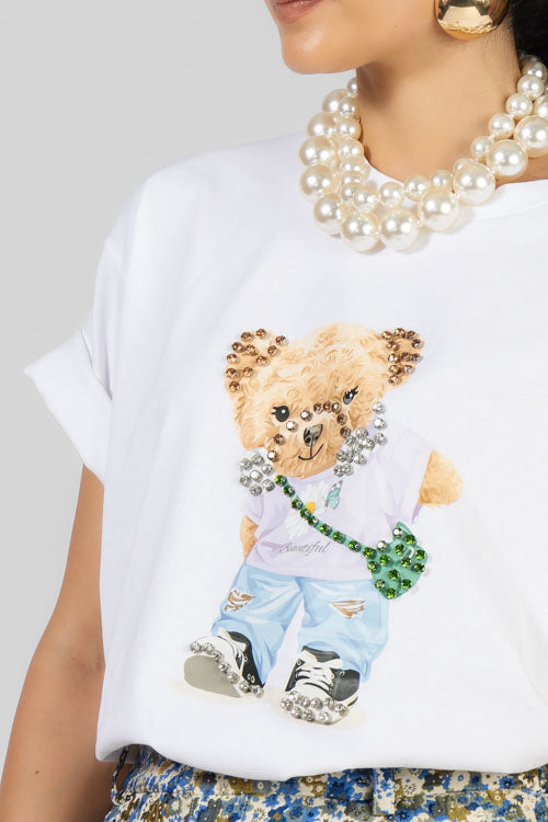 PLAYERA OSITA CRISTALES