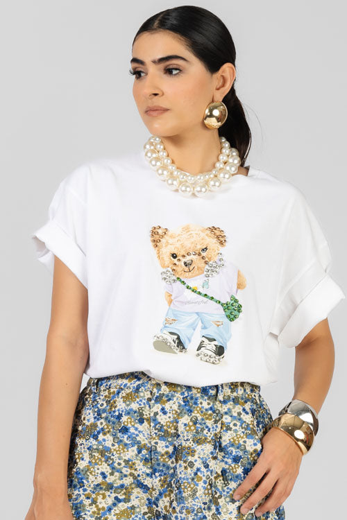 PLAYERA OSITA CRISTALES