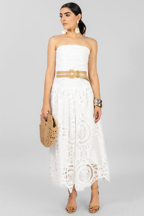 VESTIDO STRAPLESS ENCAJE