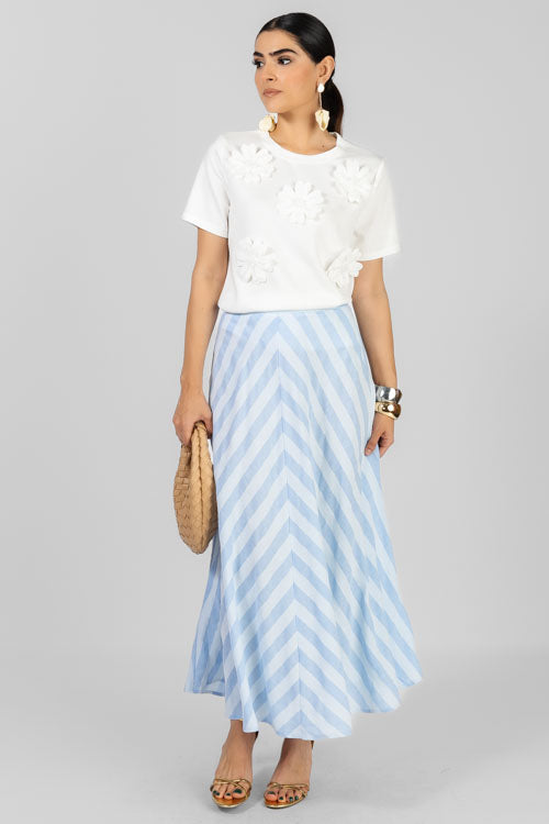 FALDA LINEAS AZUL