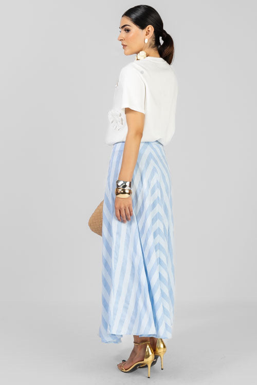 FALDA LINEAS AZUL