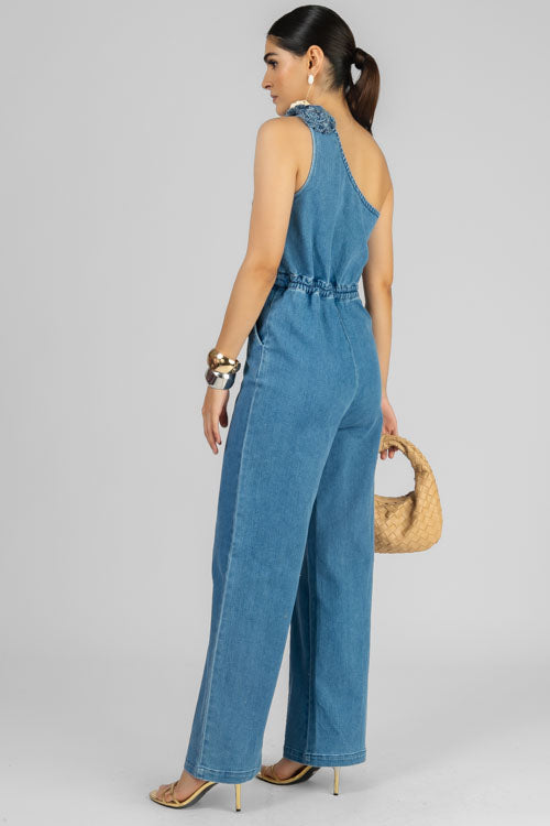 PALAZZO DENIM ASIMETRICO